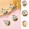 5Pcs Brass Enamel Pendants KK-SZ0002-58B-3