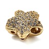 Brass Micro Pave Cubic Zirconia Bead KK-L229-034G-2