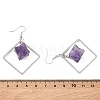 Rhombus Brass Dangle Earrings EJEW-D360-01P-01-5