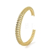 Brass Micro Pave Cubic Zirconia Hollow Cuff Bangles BJEW-D039-06G-1