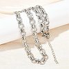 304 Stainless Steel Ring Link Chain Necklaces NJEW-H072-02B-P-3