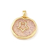 Transparent Epoxy Resin Brass Pendants KK-B163-01G-04-1