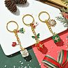 3Pcs 3 Styles Woven Glass Keychains KEYC-MZ00017-2