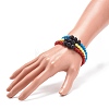 7Pcs 7 Colors Acrylic & Natural Lava Rock Round Beaded Stretch Bracelets Sets BJEW-JB08551-4