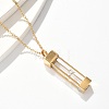 Glass Hourglass Rectangle Pet Memorial Keepsake Urn Ashes Pendant Necklaces NJEW-P326-01G-3