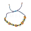 Flower Glass Seed Beaded Braided Bead Bracelets for Women Frineds BJEW-F493-10C-2