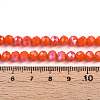 Electroplate Opaque Solid Color Glass Beads Strands EGLA-A044-P6mm-L03-1-4
