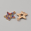 Alloy Colorful Rhinestone Connector Charms FIND-TAC0020-06-2