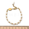 304 Stainless Steel & Natural Freshwater Pearl Beaded Bracelets for Women BJEW-B162-02G-5