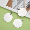 Non-Tarnish 201 Stainless Steel Flat Round Stamping Blank Tag Pendants STAS-S030-10-5