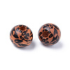 Painted Natural Wood Beads WOOD-S057-024E-2