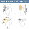 SUNNYCLUE 40Pcs 4 Styles Plastic U Type Clip-on Earring Component STAS-SC0007-60-2