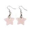 Natutal Rose Quartz  Dangle Earrings EJEW-F343-C08-2