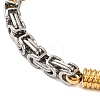 304 Stainless Steel Grooved Column Byzantine Chain Bracelets BJEW-B078-137GP-2