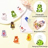 9Pcs 9 Colors Handmade Lampwork Pendants LAMP-CJ0002-64-3