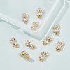 12Pcs Brass Clear Cubic Zirconia Charms KK-CA0003-22-4