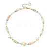 Ocean Starfish Turtle Dyed Synthetic Turquoise & Natural Amazonite & Rose Quartz & Shell Heishi Beaded Necklaces for Women NJEW-JN06096-3