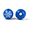 Christmas Spray Painted Schima Wood Beads WOOD-T032-35C-2