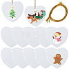 12Pcs Porcelain Heat Transfer Sublimation Blank Pendant Decorations AJEW-SP0002-19A-1