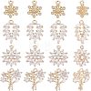 16pcs 4 Style Rack Plating Brass Micro Pave Clear Cubic Zirconia Charms ZIRC-NB0001-85-1