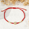 Brass Saint Medal Braided Bracelets EA4269-2-5