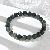 Natural Moss Agate Round Beaded Stretch Bracelets GG-CBA12F1-02A-08-2