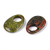 Natural Unakite Large Hole Pendants G-N348-06B-08-2