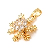 Brass Micro Pave Clear Cubic Zirconia Pendants CU-CBAF727-03C-G-2