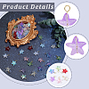 100Pcs Starfish Gradient Color Baking Paint Transparent Glass Pendants PALLOY-BM00031-6