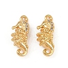 Ocean Theme Brass Micro Pave Cubic Zirconia Charms KK-F902-08B-G-1