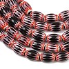Handmade Millefiori Glass Oval Bead Strands LK-Z001-01B-10-4
