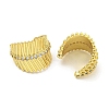 Brass Micro Pave Cubic Zirconia Cuff Earrings EJEW-C104-024G-2