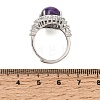 Brass Micro Pave Cubic Zirconia Finger Rings CU-CBA260E-13P-5