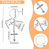 20Pcs Alloy Cross with Holy Pendant Keychains KEYC-SC00055-2