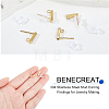 80Pcs Rectangle Stainless Steel Stud Earring Findings STAS-BC0003-09-3