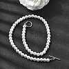 8MM White Round Plastic Pearl Beaded Necklaces for Women NJEW-L469-01P-1