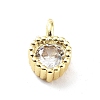 Rack Plating Brass Micro Pave Cubic Zirconia Pendants KK-P247-10G-1