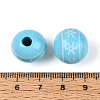 Christmas Spray Painted Schima Wood Beads WOOD-T032-35D-3