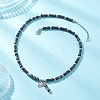 Dyed Purple Natural Imperial Jasper & Synthetic Non-magnetic Hematite Bamboo Joint Beaded Necklaces NJEW-JN05725-01-2