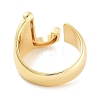 J-Shape Rack Plating Brass Open Cuff Rings for Women RJEW-Z059-01G-3