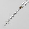 Religious Rondelle Resin Rosary Bead Necklaces NJEW-WH0013-72B-3