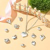 100Pcs 10 Styles Heart Tibetan Style Alloy Charm Pendants TIBEP-CJ0002-69-6