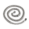 304 Stainless Steel Diamond Cut Cuban Link Chain Necklace NJEW-D045-09P-2