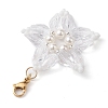 Christmas Snowflake Shell Pearl & Glass Pendant Decorations HJEW-TA00185-4