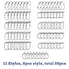 88Pcs 11 Style 316 Surgical Stainless Steel Leverback Earring Findings STAS-HY0001-01-5
