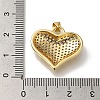 Heart Rack Plating Brass Micro Pave Clear Cubic Zirconia Pendant KK-U019-18G-01-3