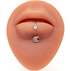 Stainless Steel Rhinestone Lip Rings Piercing Jewelry for Women WG14C26-07-1