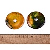 Natural Agate Peace Donut Pendants G-Q606-57-3
