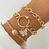 3Pcs 3 Styles Alloy Bracelet Set for Women WGAFCFA-05-1