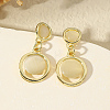 Alloy Cat Eye Flat Round Dangle Stud Earrings DU6919-3